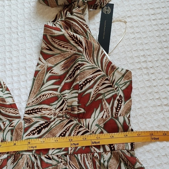 New House of Harlow Earth Tone Tie Strap Dress Size M - Picture 7 of 9
